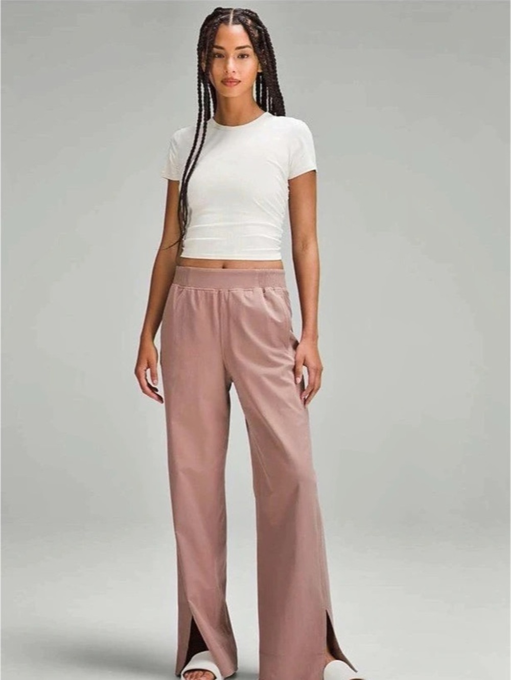 lululemon Stretch Woven Wide-Leg High-Rise Pant Wide Leg Pants in Pink Like New